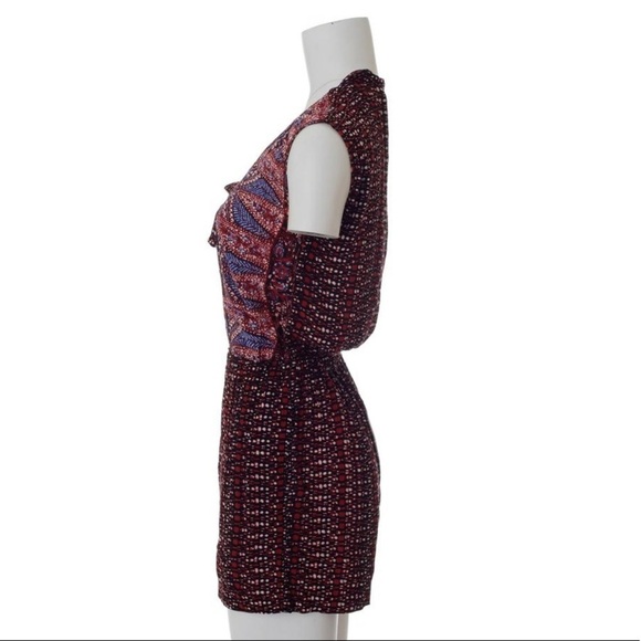 SANDRO PARIS Ikat Romper with Halter Detail, Black Red, Sandro Size 2, US Medium - Picture 3 of 13